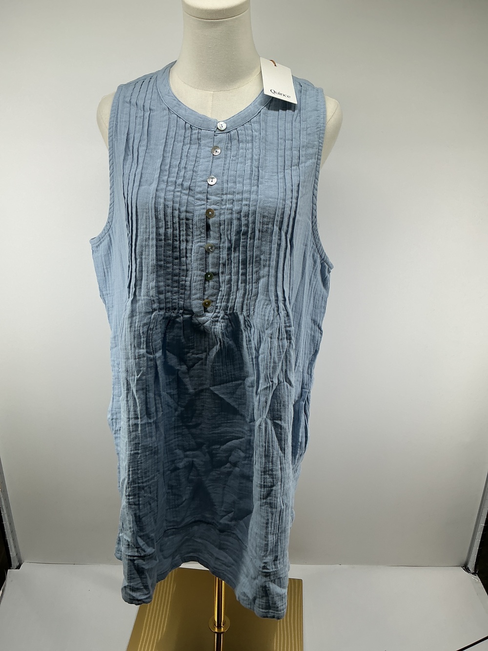 100% Organic Cotton Gauze Sleeveless Swing Dress